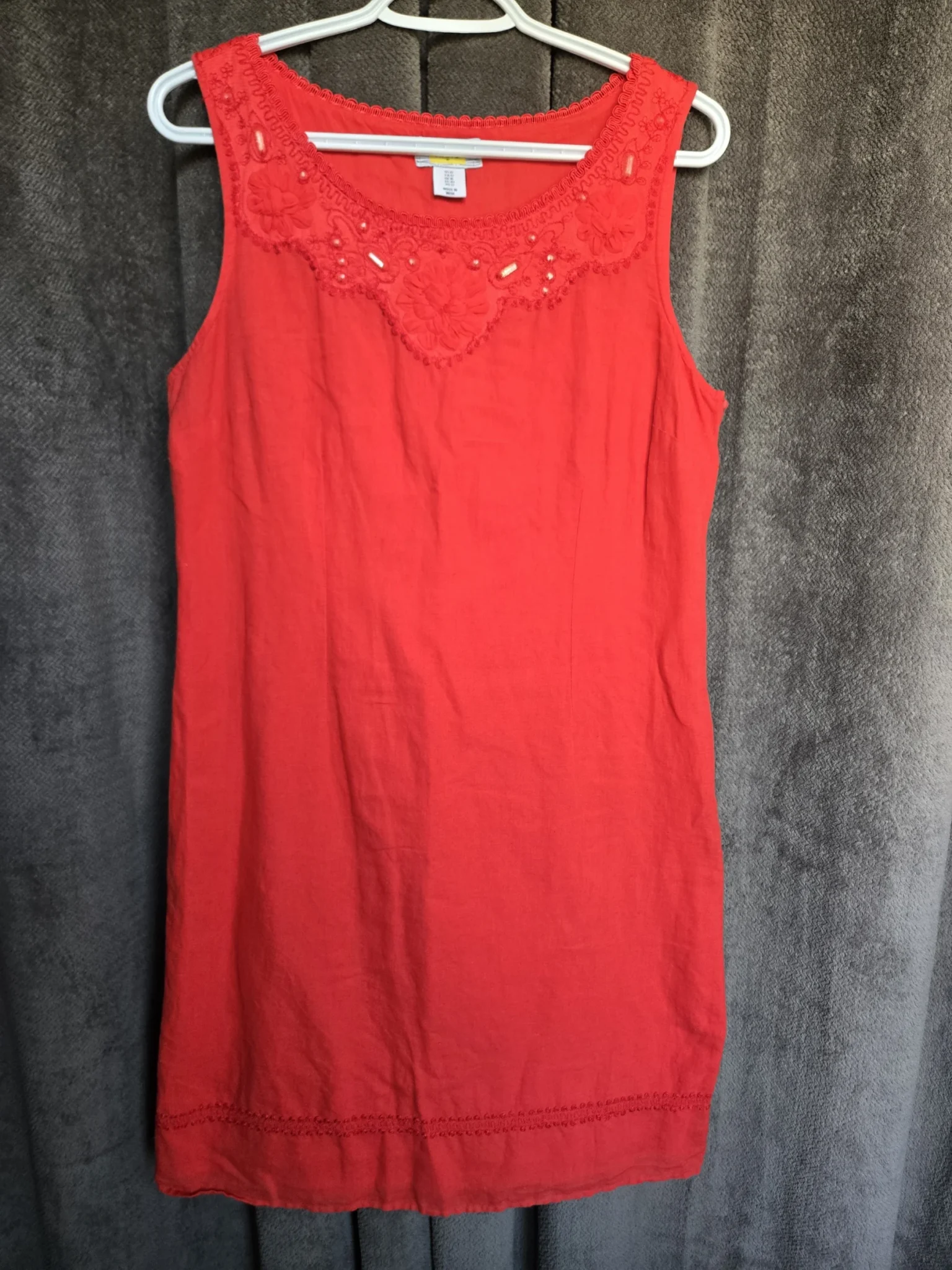 Image for H.O.G. ; Robe Rouge Corail en mélange lin et coton