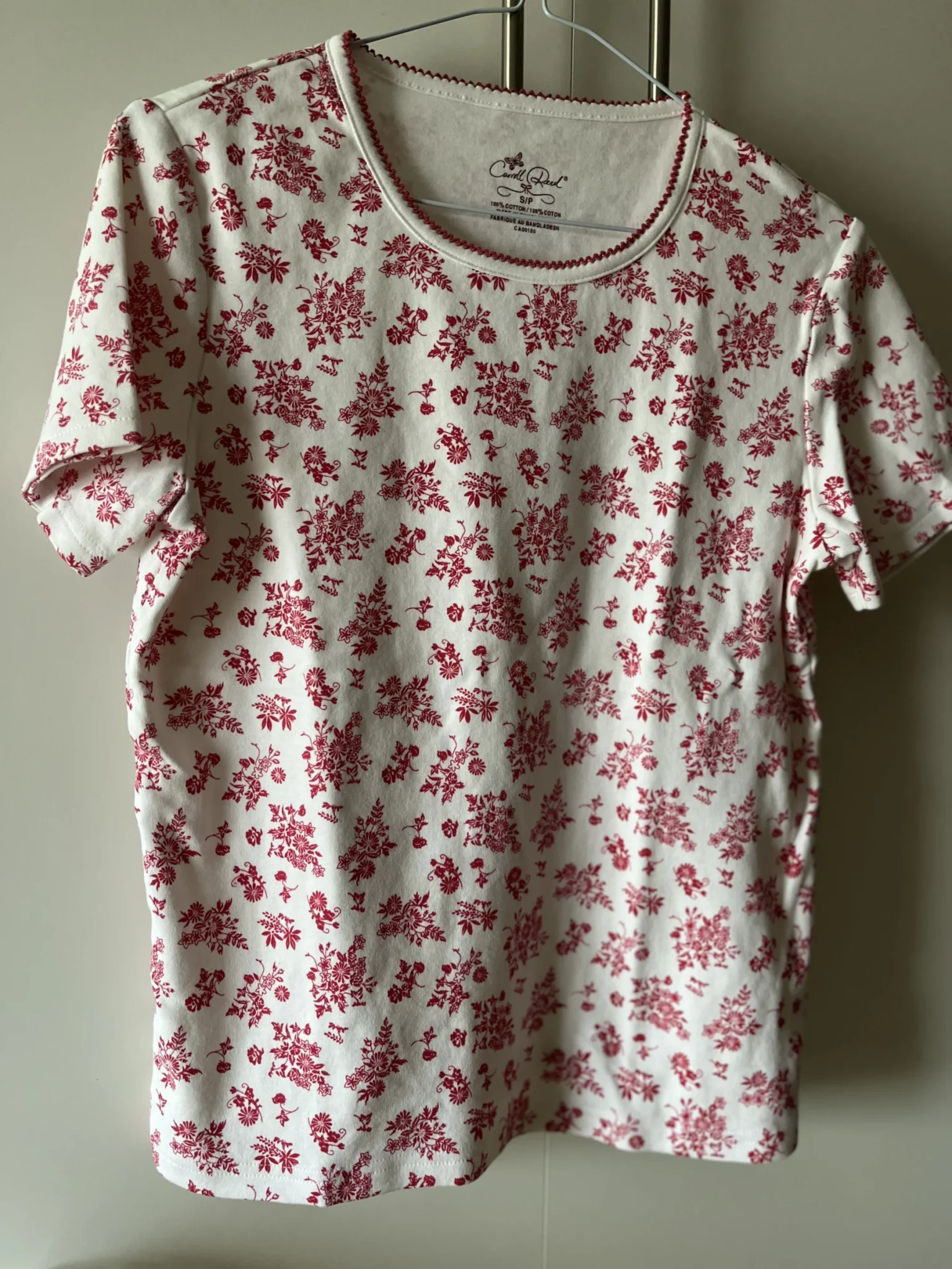 Featured image for Chandail blanc, imprimé fleuri 100% coton - Carroll Reed