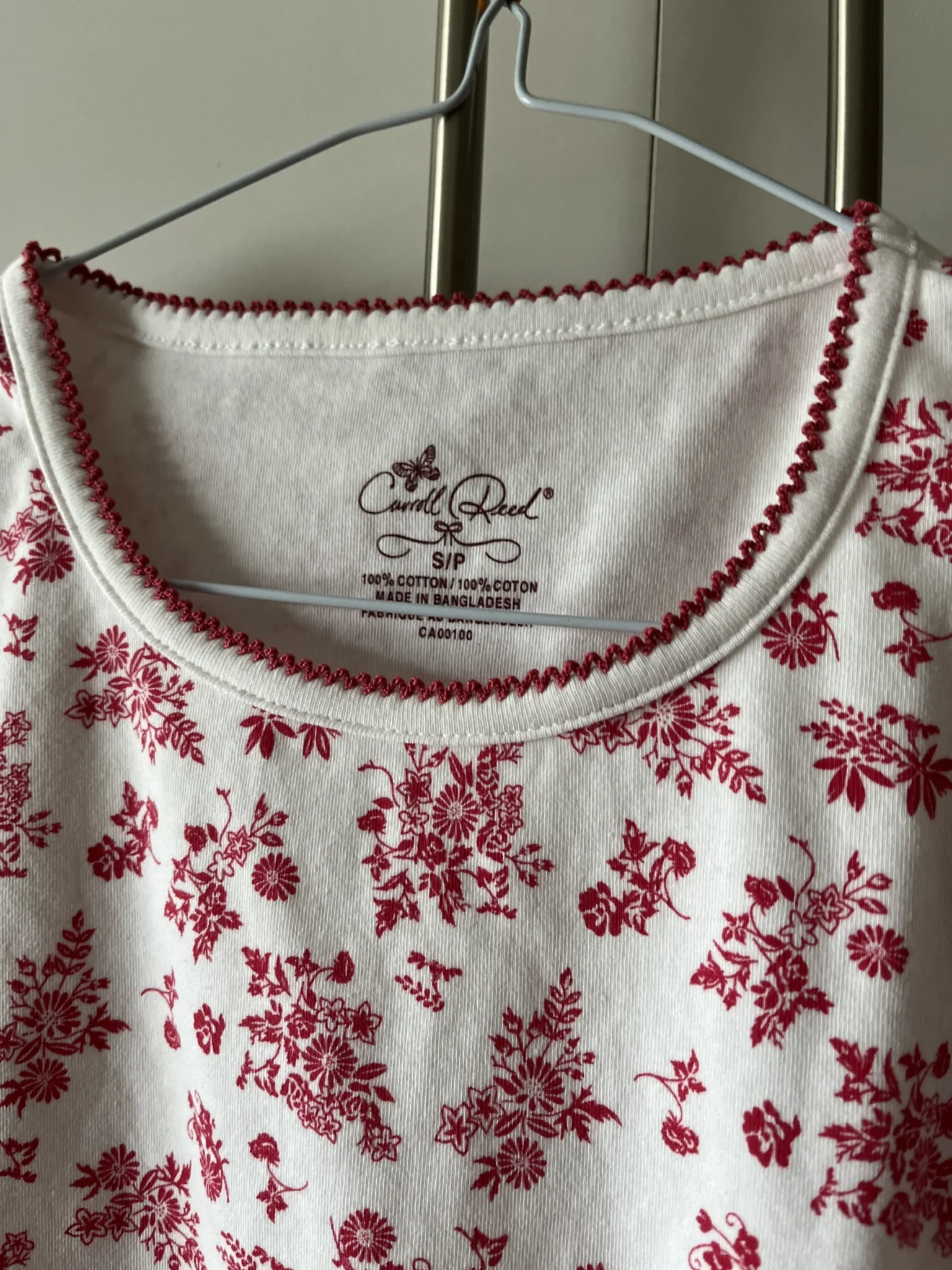 Image for Chandail blanc, imprimé fleuri 100% coton - Carroll Reed