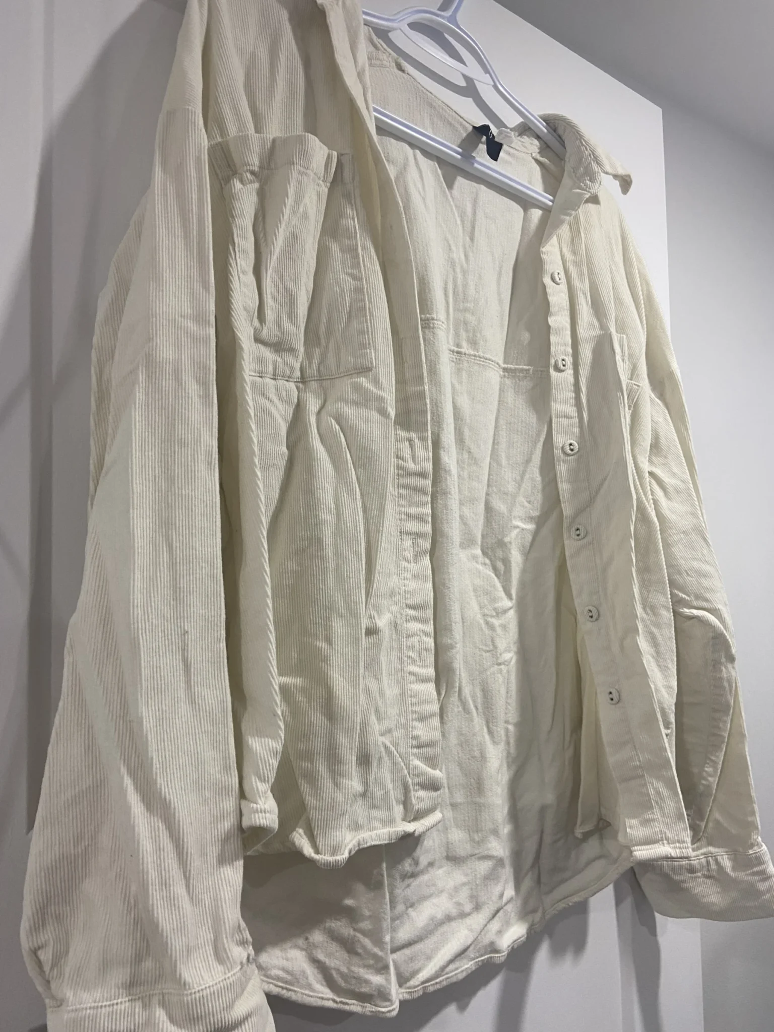 Image for Chemise blanc cassé côtelé en coton