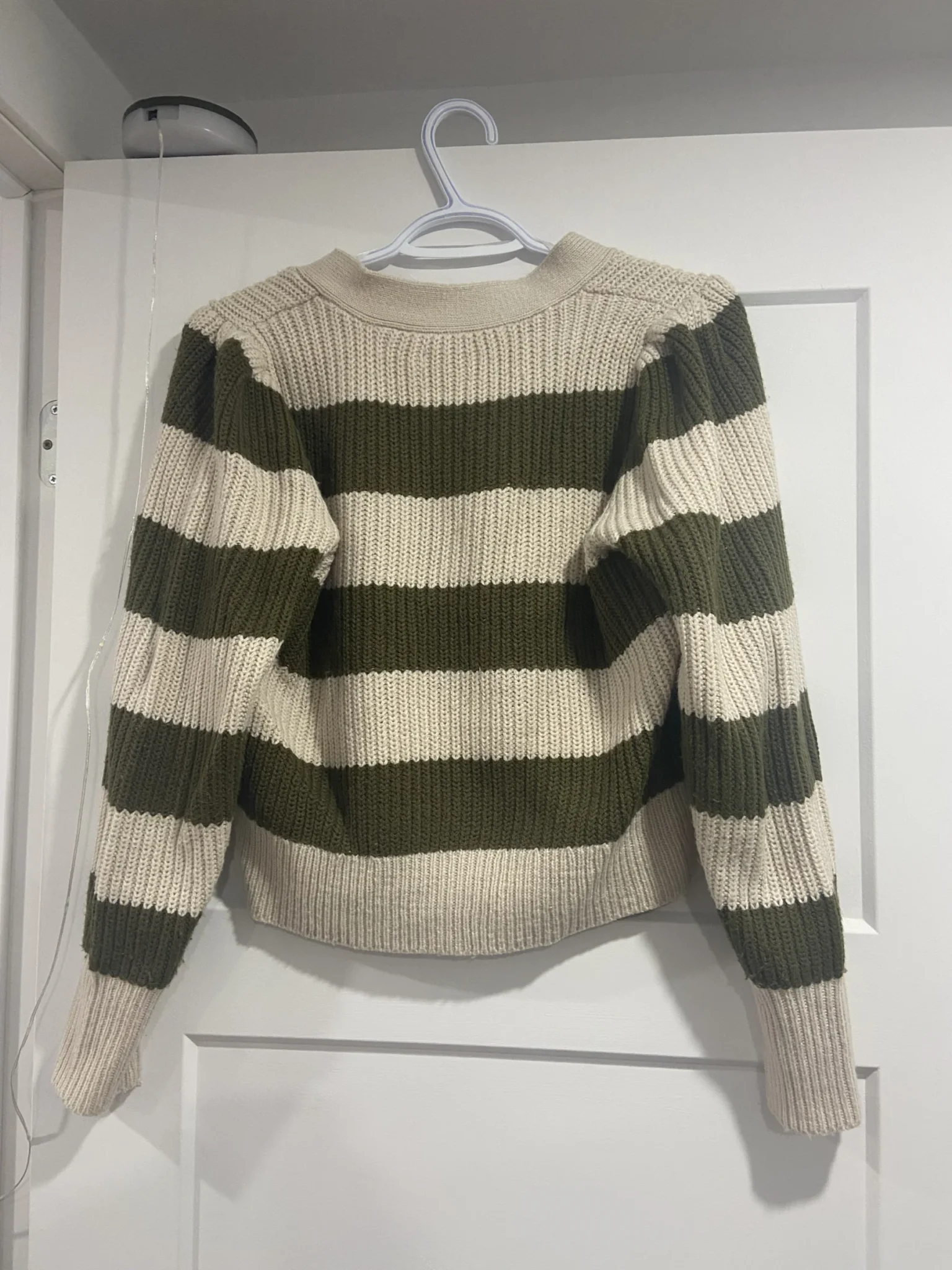 Image for Cardigan rayé kaki et beige
