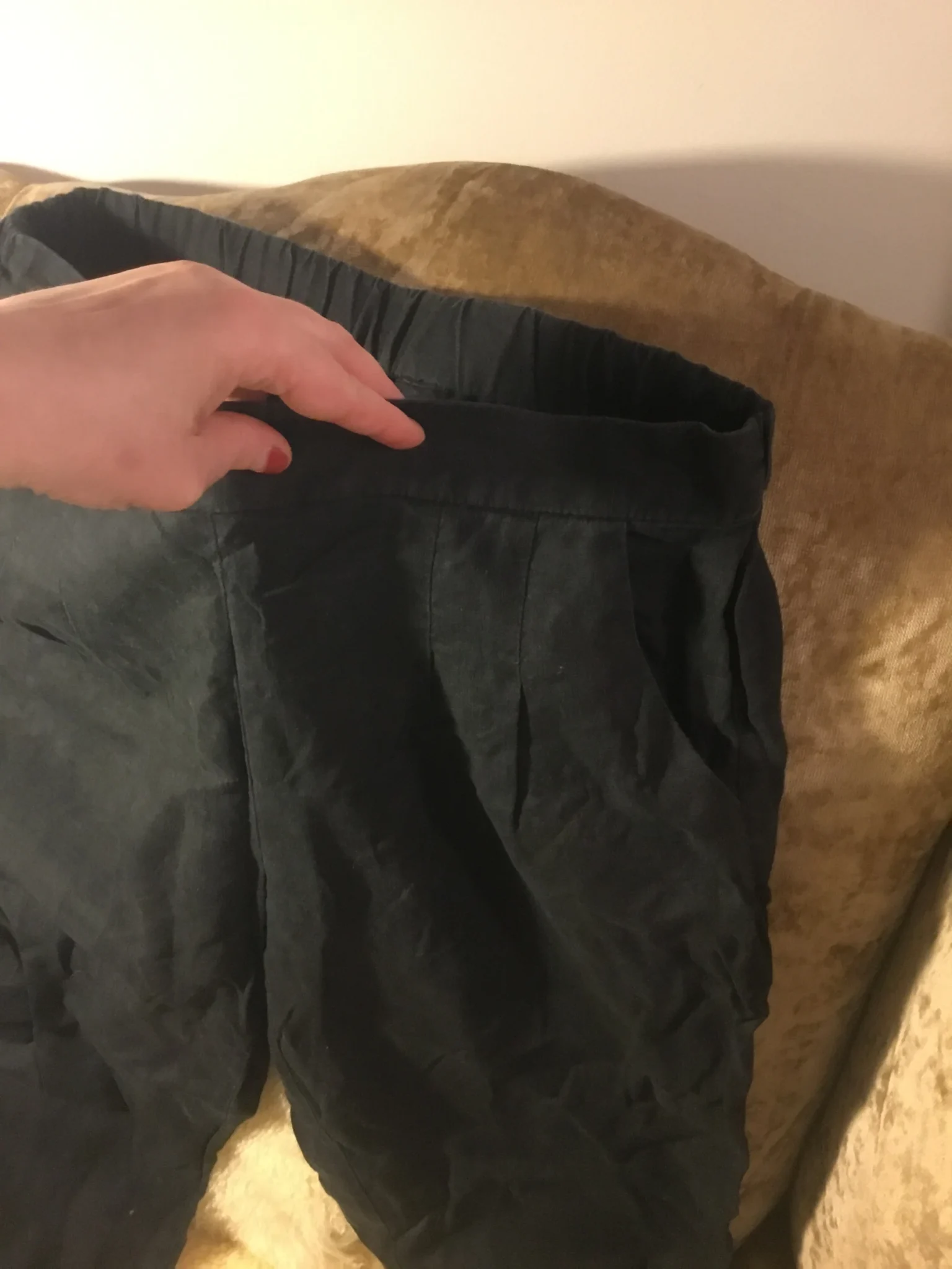 Image for Black trousers in white stuff linen, 7 years