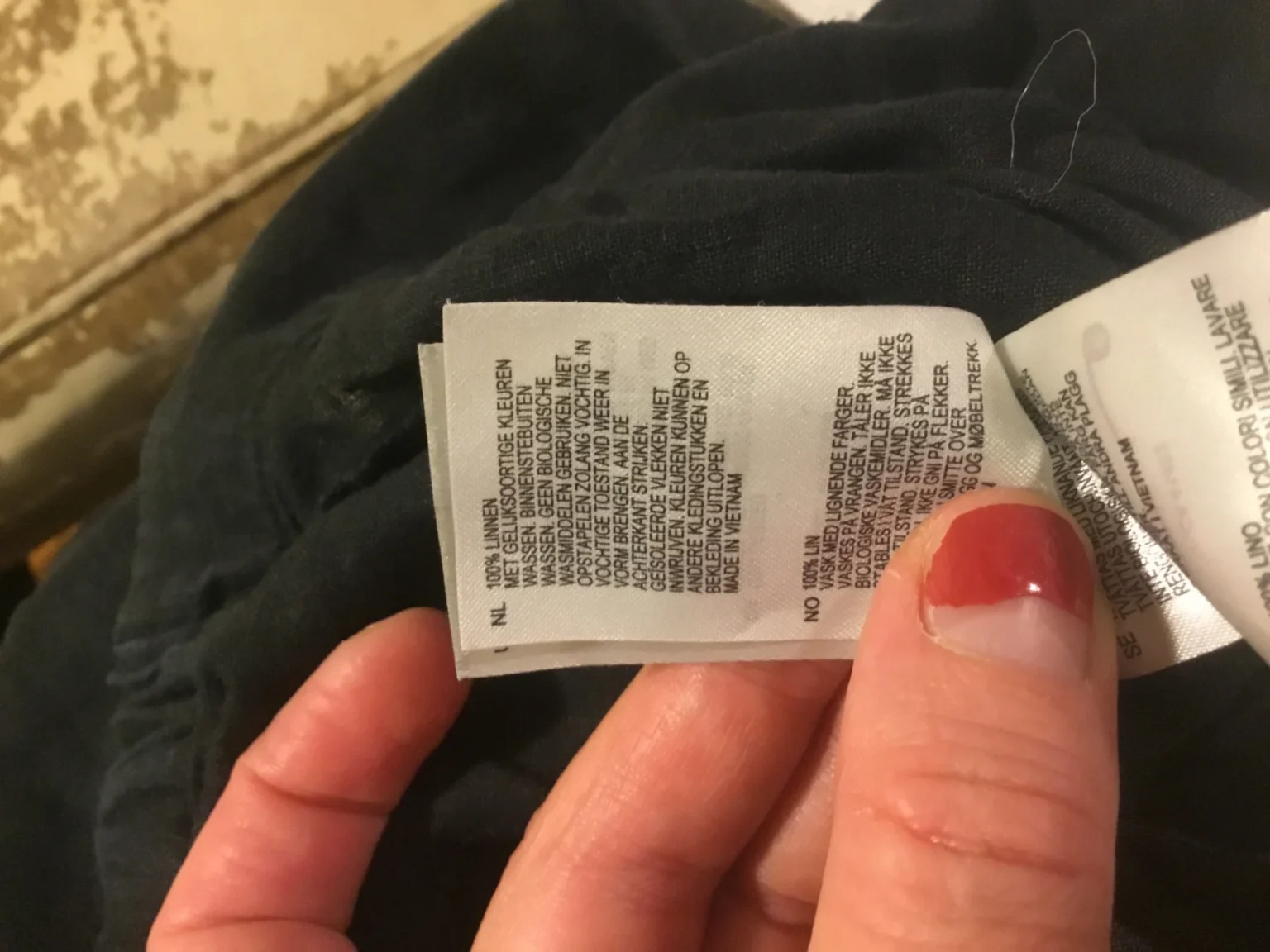 Image for Black trousers in white stuff linen, 7 years