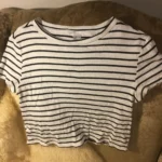 Featured thumbnail for CROP top rayé « dark navy » et blanc, medium