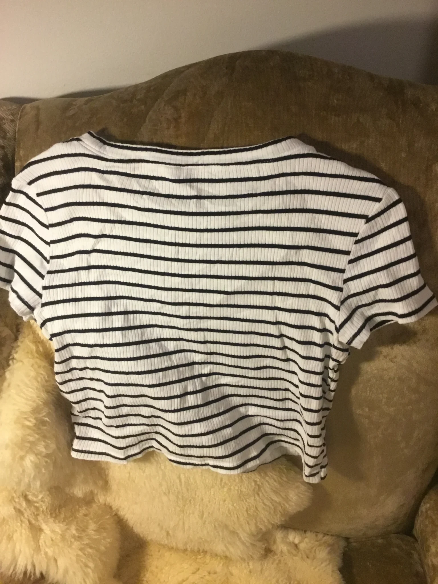 Image for CROP top rayé « dark navy » et blanc, medium