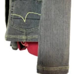 Thumbnail for POINT ZERO – Veston en denim Jeans avec coutures contrastantes vertes – Taille M