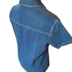 Thumbnail for JACOB – Chemise en denim bleu à manches courtes et boutons à l’avant MEDIUM