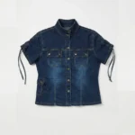 Featured thumbnail for ILLEGAL JEANS Chemise denim bleu manches courtes et boutonnée– Grand