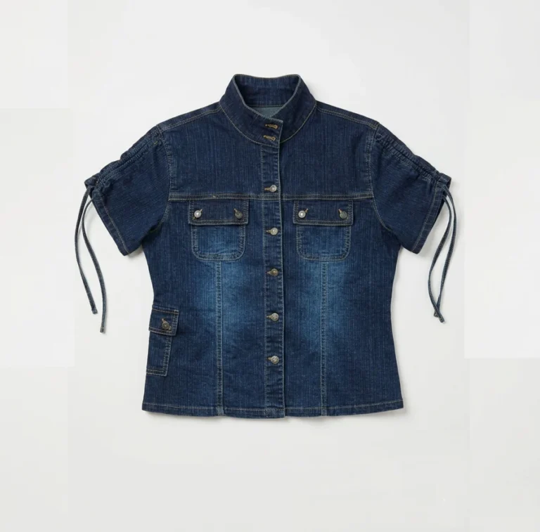 Featured image for ILLEGAL JEANS Chemise denim bleu manches courtes et boutonnée– Grand