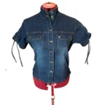 Thumbnail for ILLEGAL JEANS Chemise denim bleu manches courtes et boutonnée– Grand