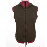 Thumbnail for LIZ CLAIBORNE Veste sans manches à capuchon  avec fermeture éclair – Vert olive foncé – Taille M (Moyenne)