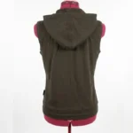 Thumbnail for LIZ CLAIBORNE Veste sans manches à capuchon  avec fermeture éclair – Vert olive foncé – Taille M (Moyenne)