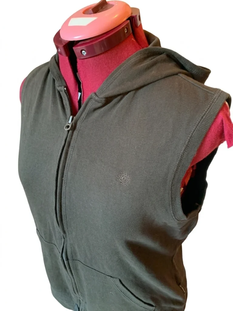 Image for LIZ CLAIBORNE Veste sans manches à capuchon  avec fermeture éclair – Vert olive foncé – Taille M (Moyenne)
