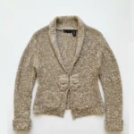Featured thumbnail for Mercer & Madison - Cardigan Crème Ivoire / Maille / Col Châle / Nœud / Taille L