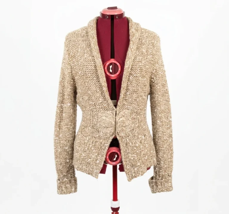 Image for Mercer & Madison - Cardigan Crème Ivoire / Maille / Col Châle / Nœud / Taille L