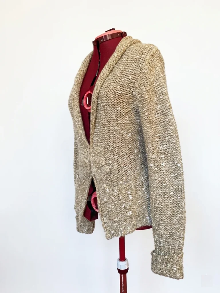 Image for Mercer & Madison - Cardigan Crème Ivoire / Maille / Col Châle / Nœud / Taille L