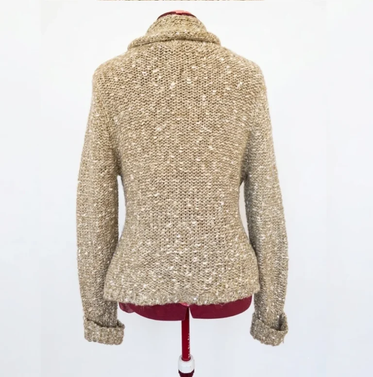 Image for Mercer & Madison - Cardigan Crème Ivoire / Maille / Col Châle / Nœud / Taille L