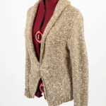 Thumbnail for Mercer & Madison - Cardigan Crème Ivoire / Maille / Col Châle / Nœud / Taille L