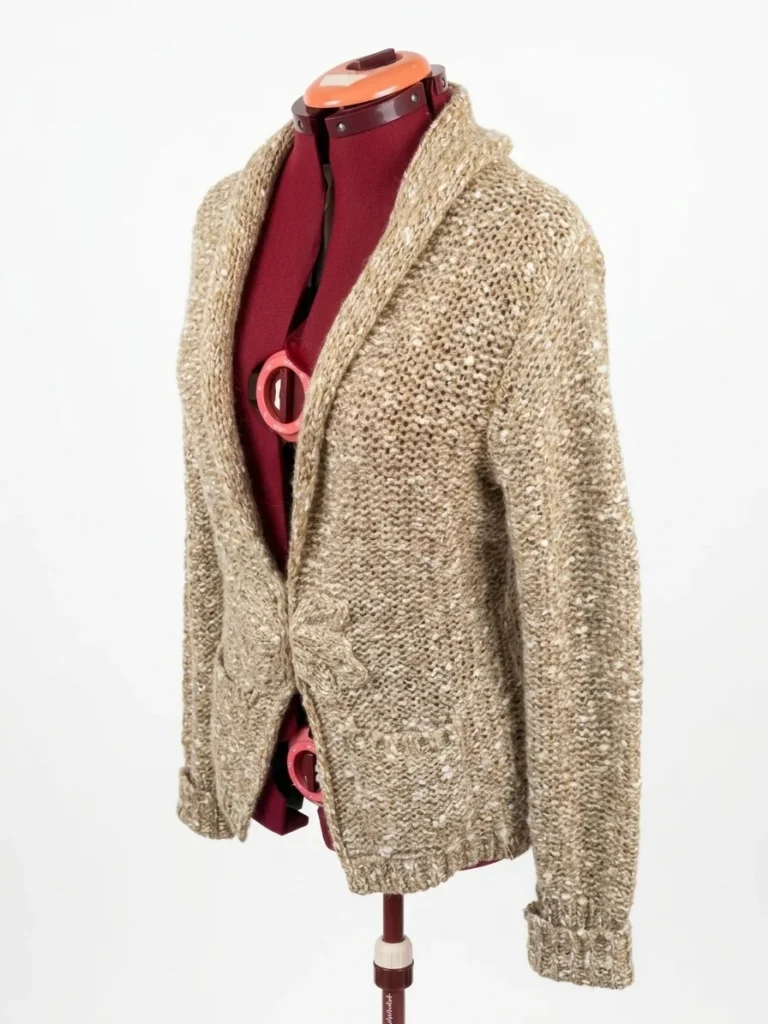 Image for Mercer & Madison - Cardigan Crème Ivoire / Maille / Col Châle / Nœud / Taille L