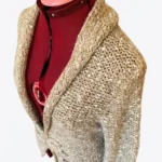 Thumbnail for Mercer & Madison - Cardigan Crème Ivoire / Maille / Col Châle / Nœud / Taille L