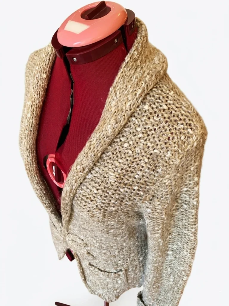 Image for Mercer & Madison - Cardigan Crème Ivoire / Maille / Col Châle / Nœud / Taille L