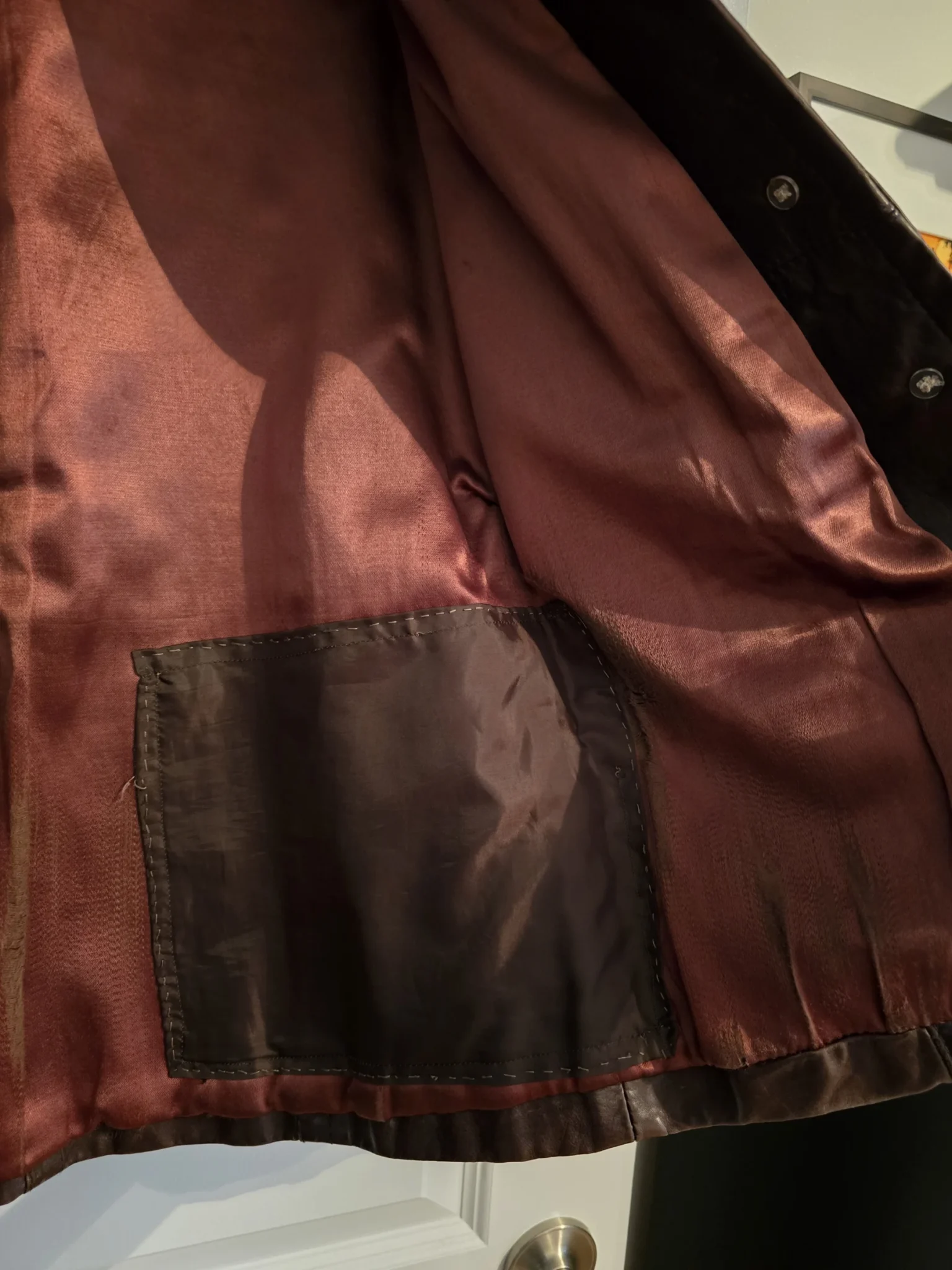 Image for 🌟 Vintage manteau cuir marron