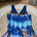 Thumbnail for Robe Midi motif tie-dye en Coton