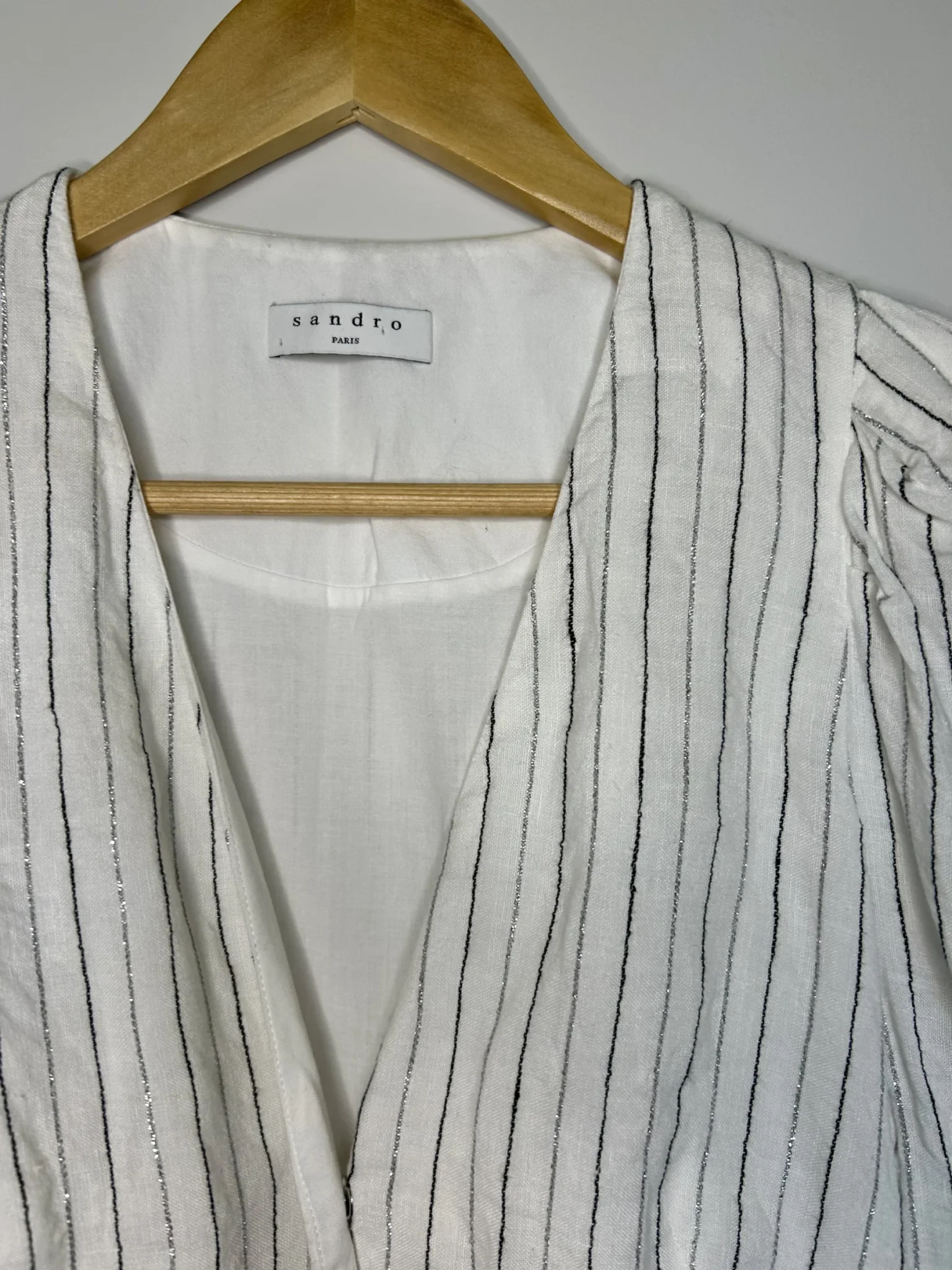 Image for Robe à rayures métalliques avec ceinture