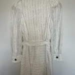 Thumbnail for Robe à rayures métalliques avec ceinture