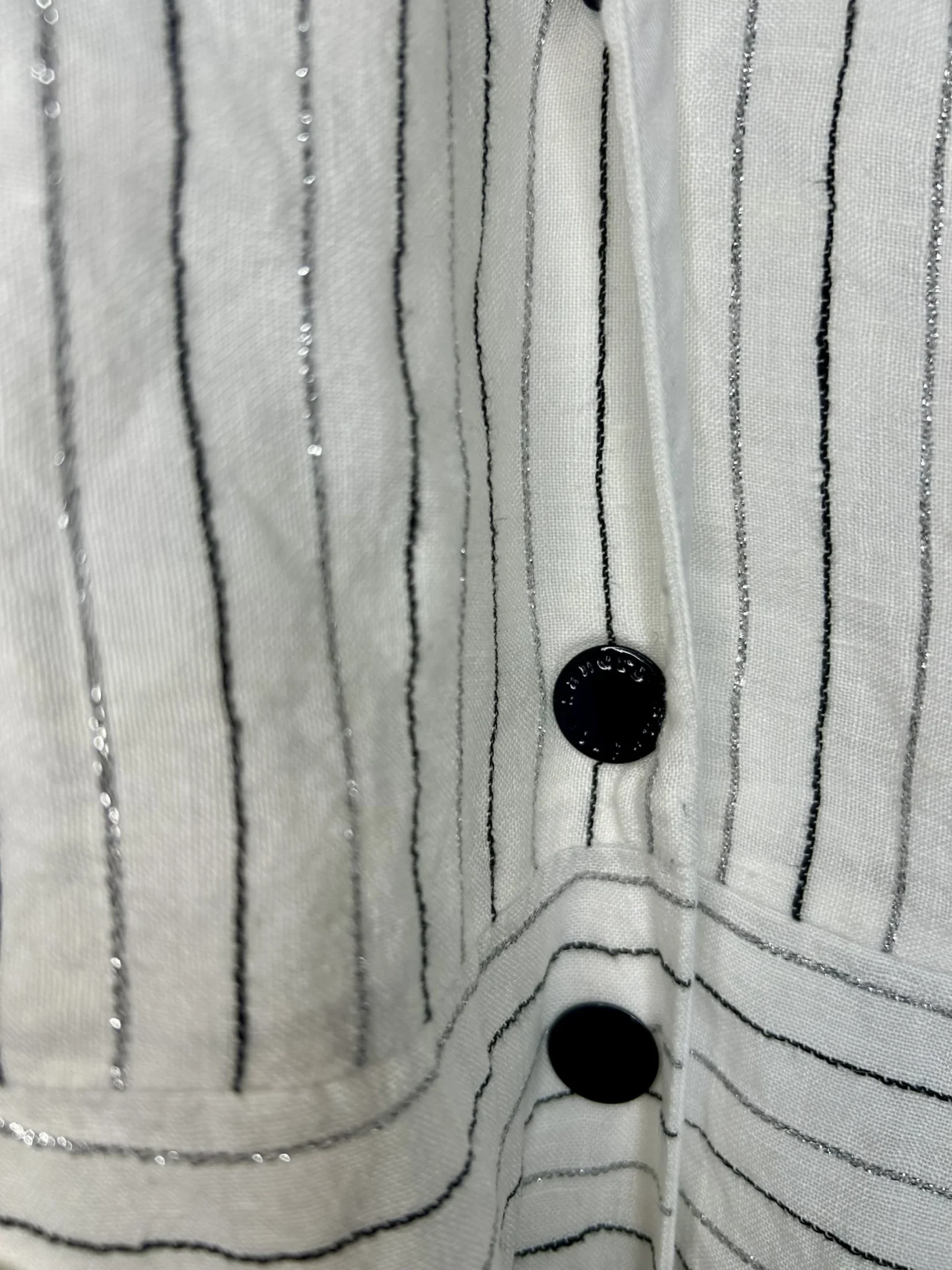 Image for Robe à rayures métalliques avec ceinture