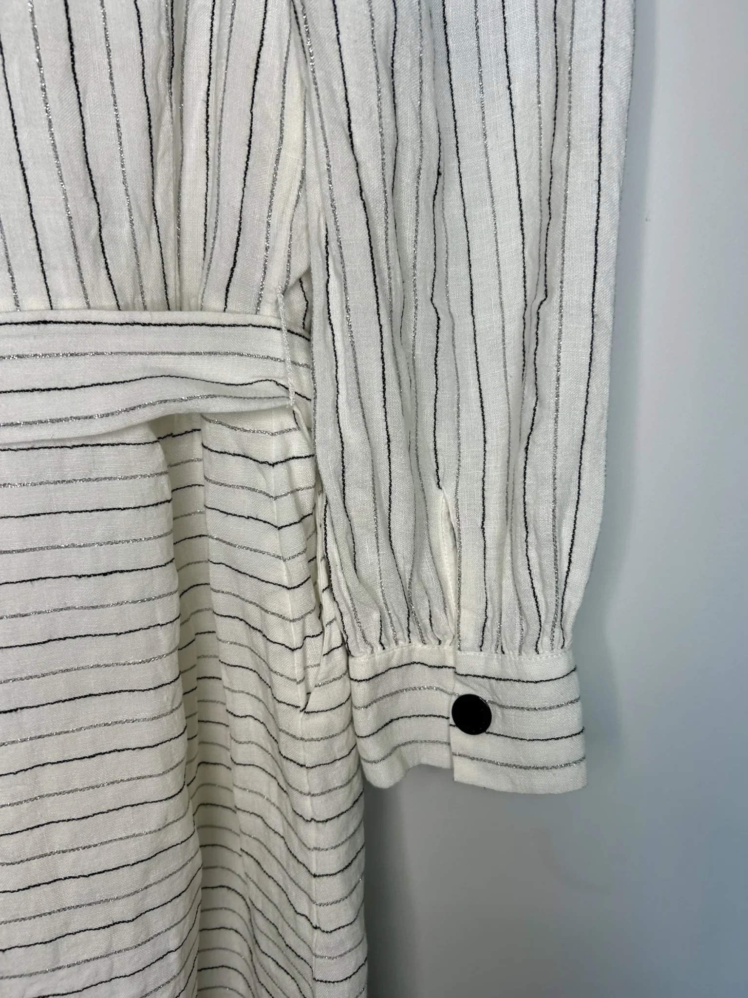 Image for Robe à rayures métalliques avec ceinture