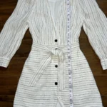 Thumbnail for Robe à rayures métalliques avec ceinture