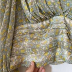 Thumbnail for Zara blouse size L floral pattern blue and yellow