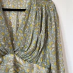 Thumbnail for Zara blouse size L floral pattern blue and yellow