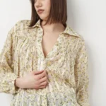 Featured thumbnail for Chemise fleurie Zara taille S jaune et vert