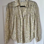 Thumbnail for Chemise fleurie Zara taille S jaune et vert