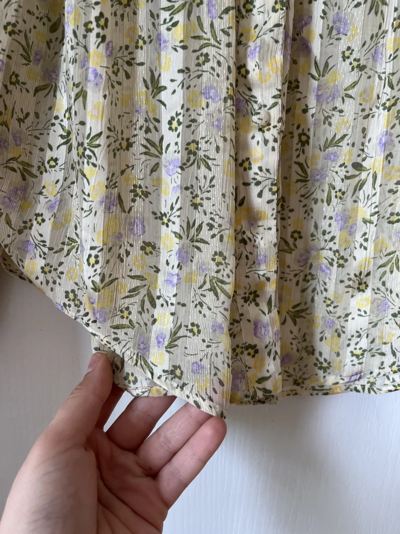Image for Chemise fleurie Zara taille S jaune et vert