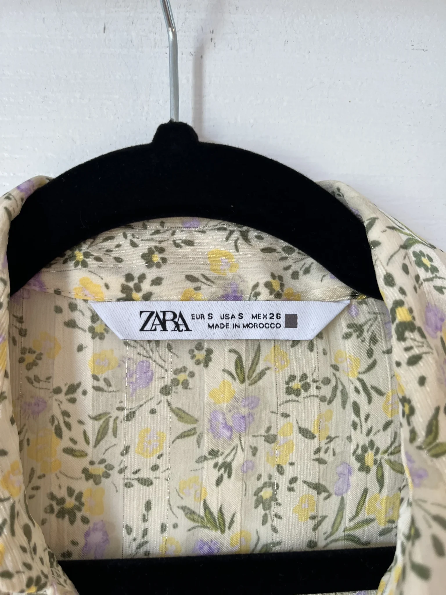 Image for Chemise fleurie Zara taille S jaune et vert
