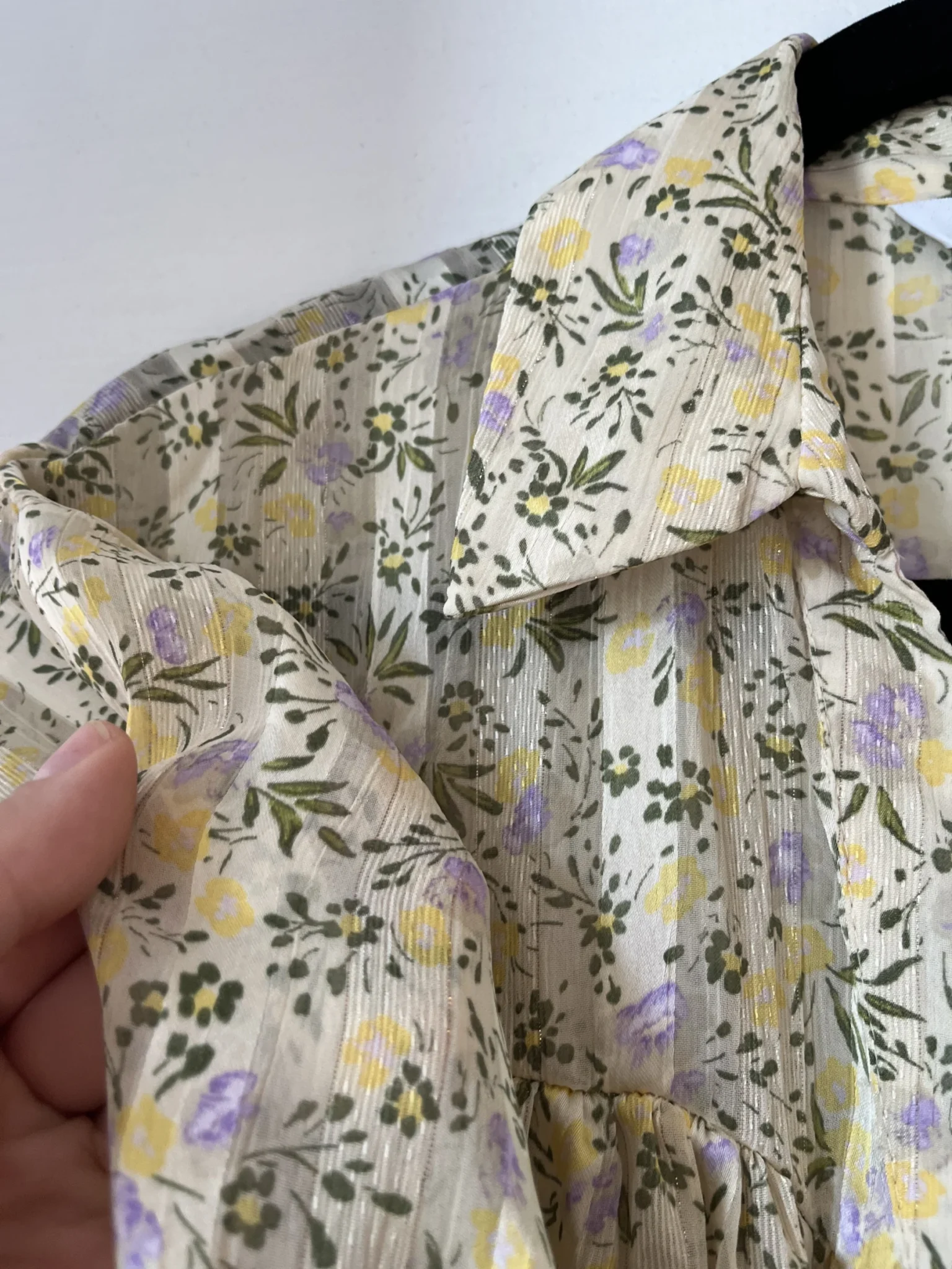 Image for Chemise fleurie Zara taille S jaune et vert