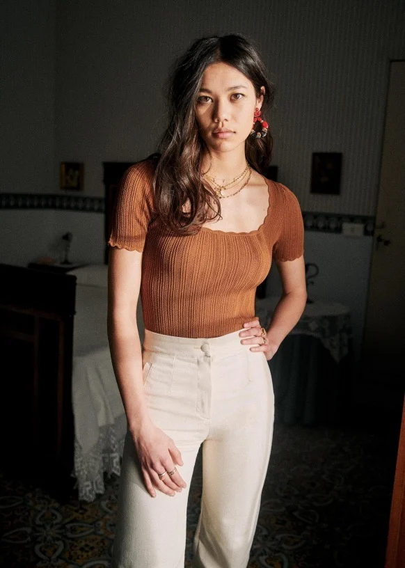 Image for Sézane knitwear model Anil size S colour coffee