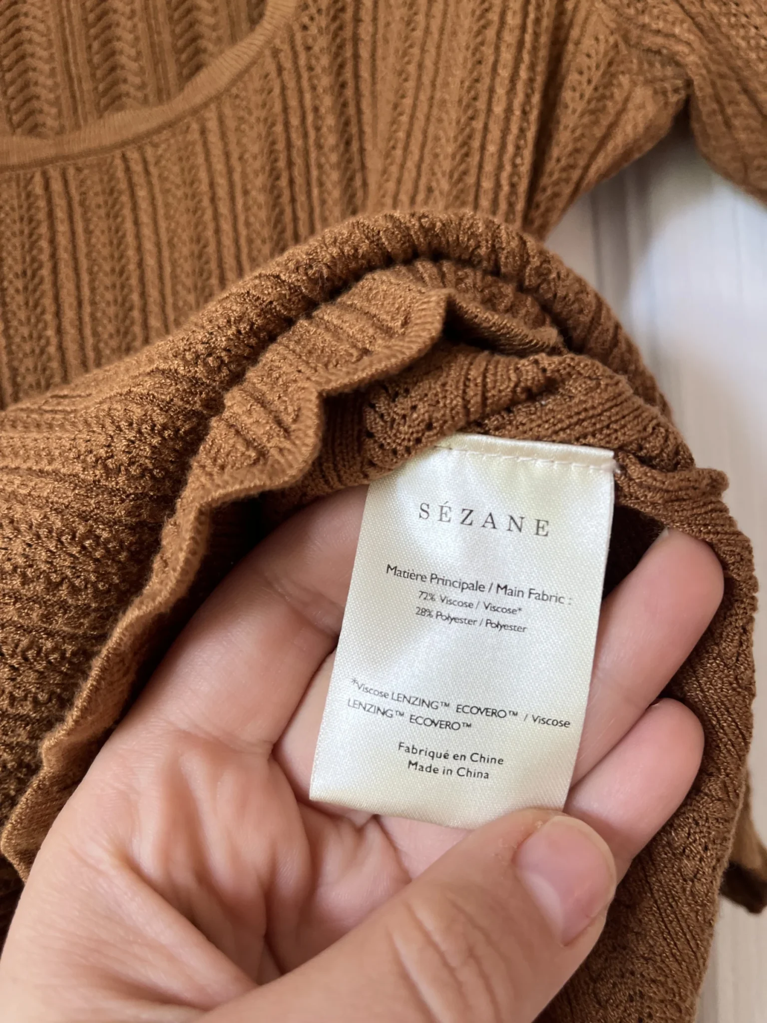 Image for Sézane knitwear model Anil size S colour coffee