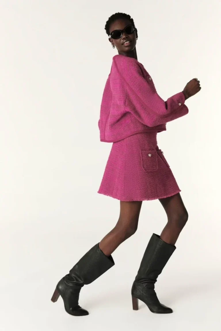 Image for Jupe Bash rose en tweed en taille 40 neuf