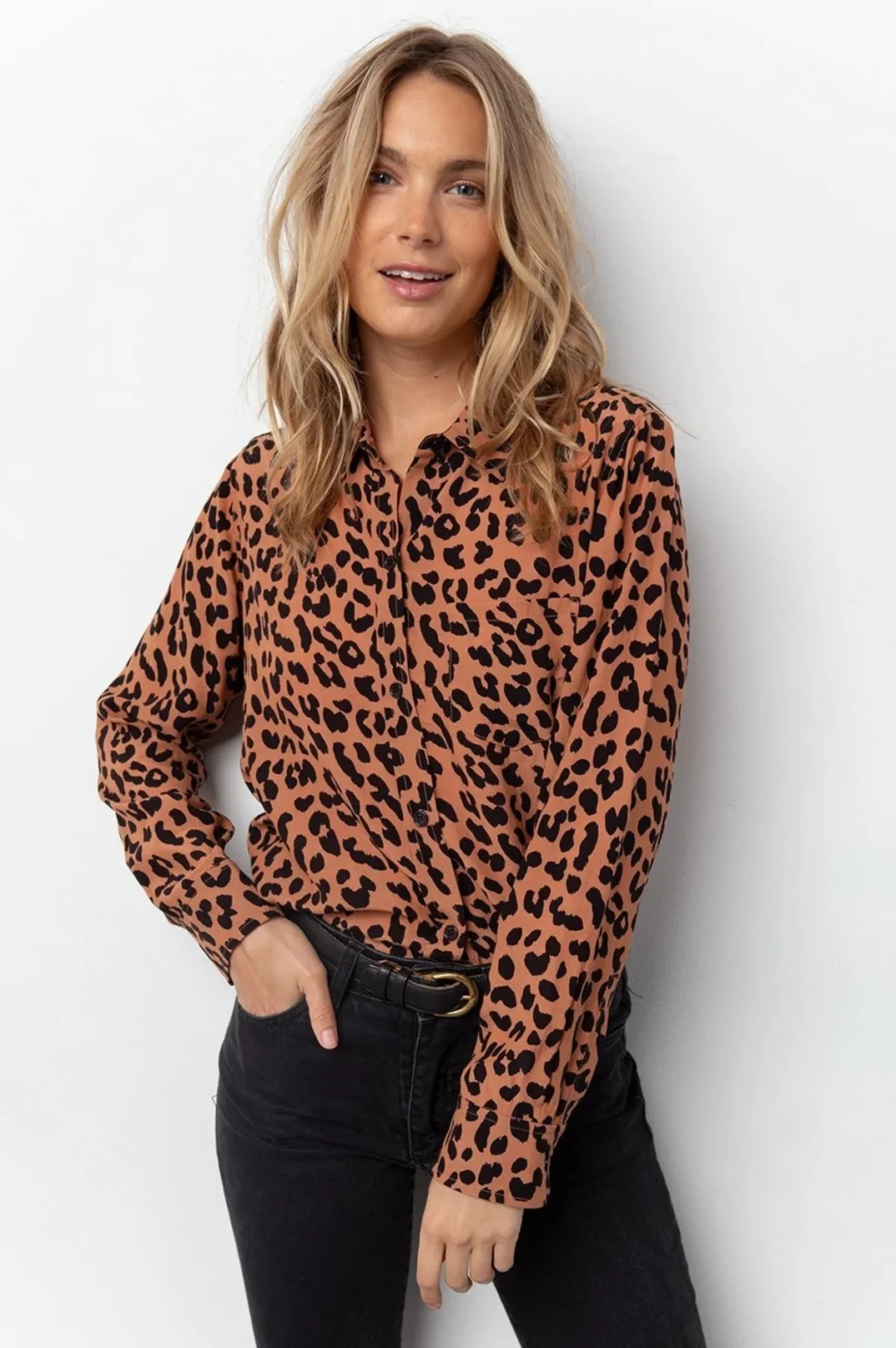 Featured image for Chemise Rails taille S motif léopard marron et noir