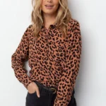 Featured thumbnail for Chemise Rails taille S motif léopard marron et noir