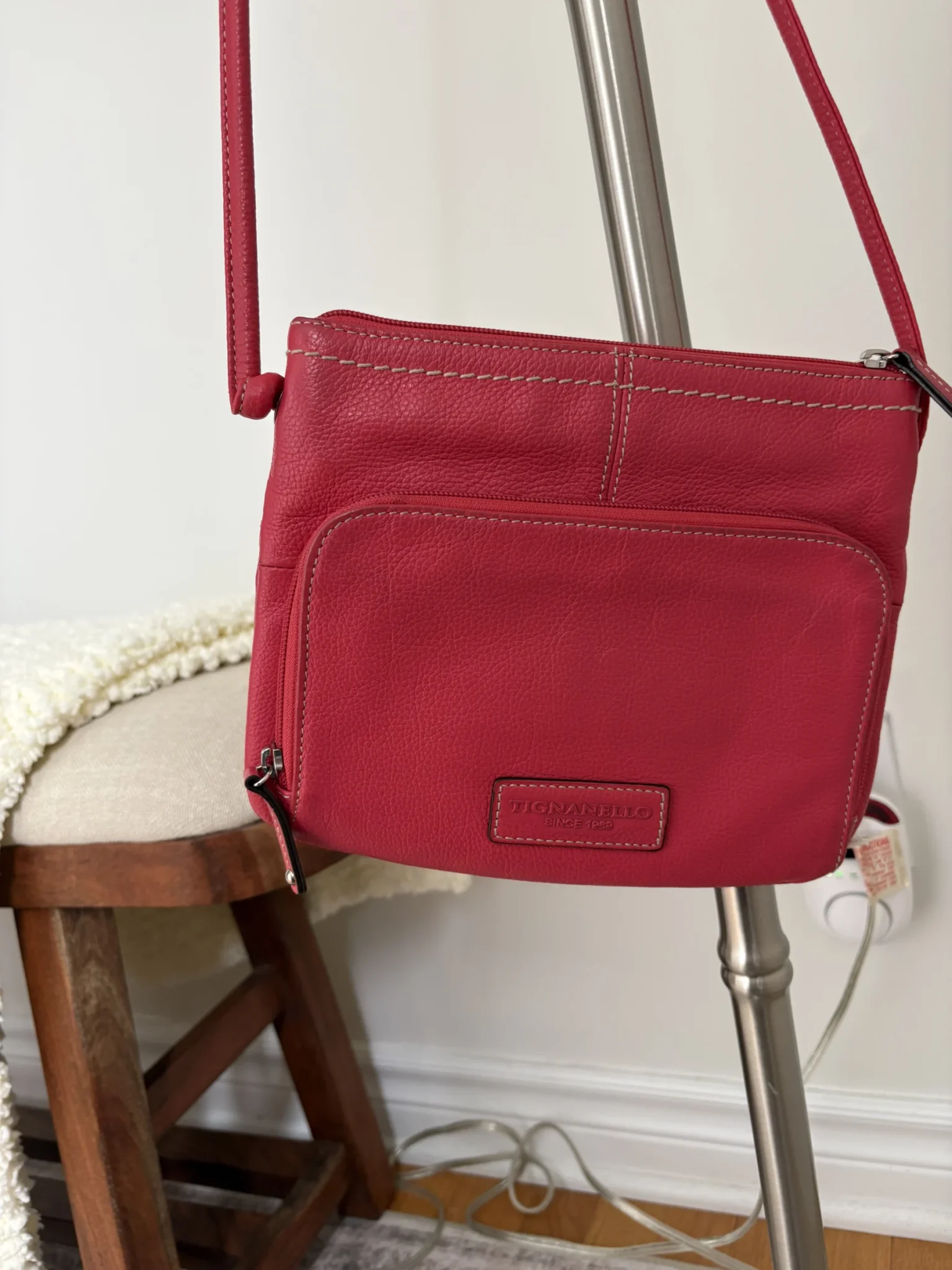 Image for Sac à main bandoulière en cuir véritable
