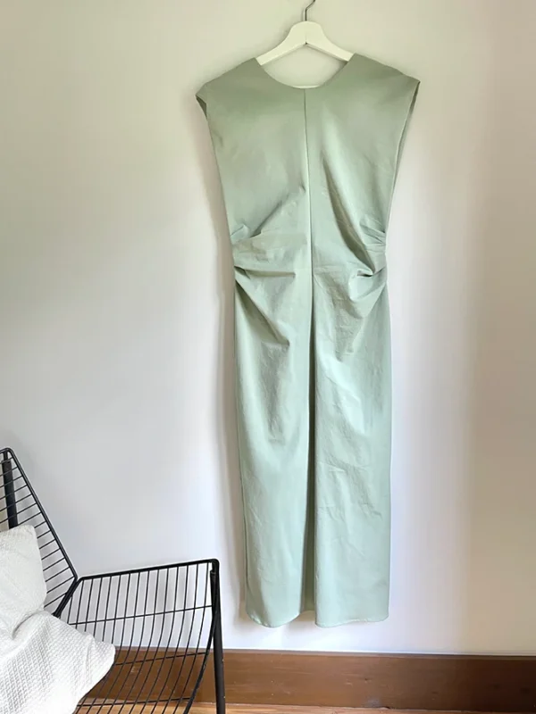 Image for Robe midi vert sauge Zara à manches courtes