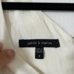 Thumbnail for Judith & Charles dress size 4 white trapeze cut
