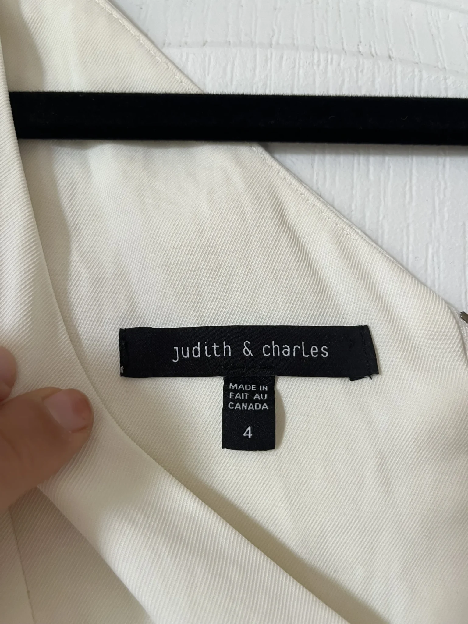 Image for Judith & Charles dress size 4 white trapeze cut