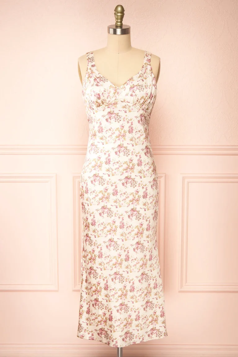 Image for Robe satinée rose fleuris Storia taille L