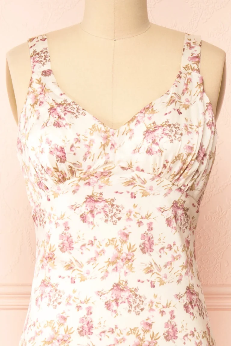 Image for Robe satinée rose fleuris Storia taille L